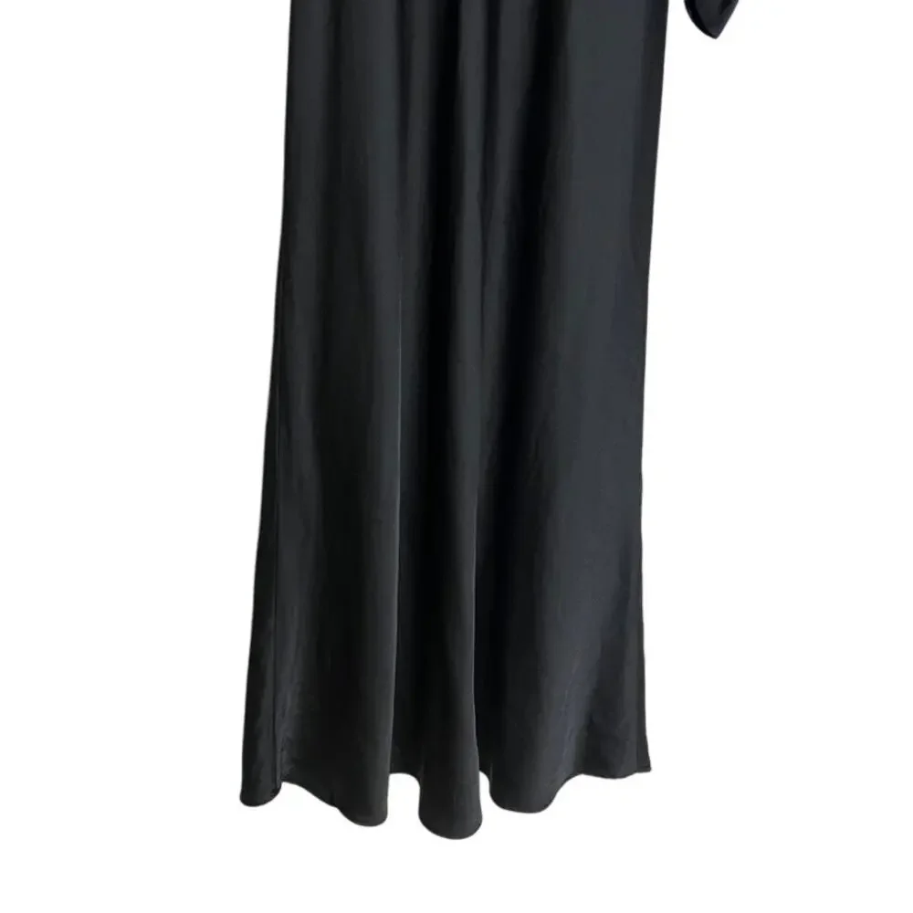Keepsake the Label Own it Gown Long Sleeve Black Satin Maxi Formal Dress Size 6 - Picture 5 of 9